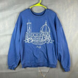 Grayson Threads Sweatshirt Women's Medium Blue Florence Italy Graphic Pullover